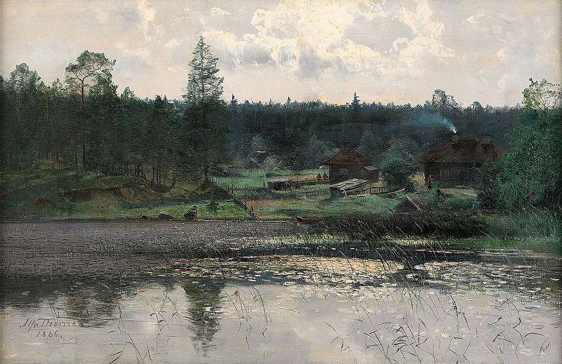 Alfred Thorne Insjolandskap med gard oil painting picture